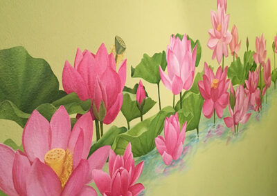 fiori dipinti su parete