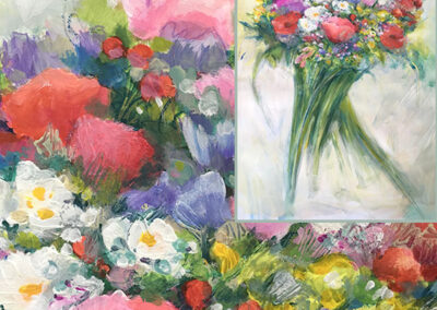 dipinto gestuale di fiori