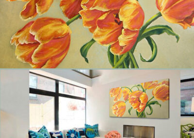 dipinto di tulipani