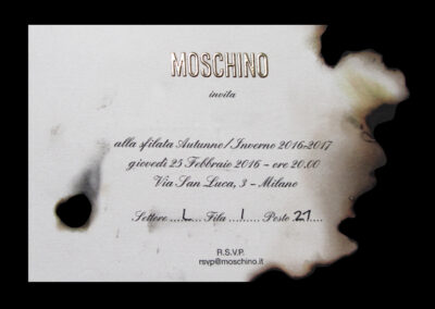 invito sfilata moschino